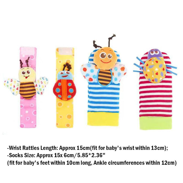 4 st/set Baby Tidig Utbildning Pussel Plysch Söt Tecknad Månader Baby Gammal Baby Bell 0~24 Leksak V9S6 giraffe 4pcs/set