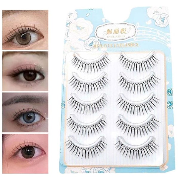 U-formade lösögonfransförlängningar Naturliga tunna återanvändbara N5F2 11-11.5mm 5 pairs