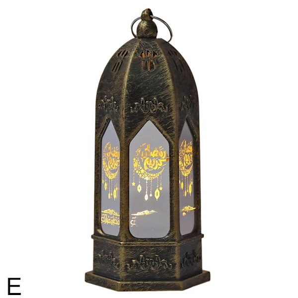 Elektroniska Lampor Lykta Eid Mubarak Ramadanlampa för Hem Isla Bronze-gold 1pcs