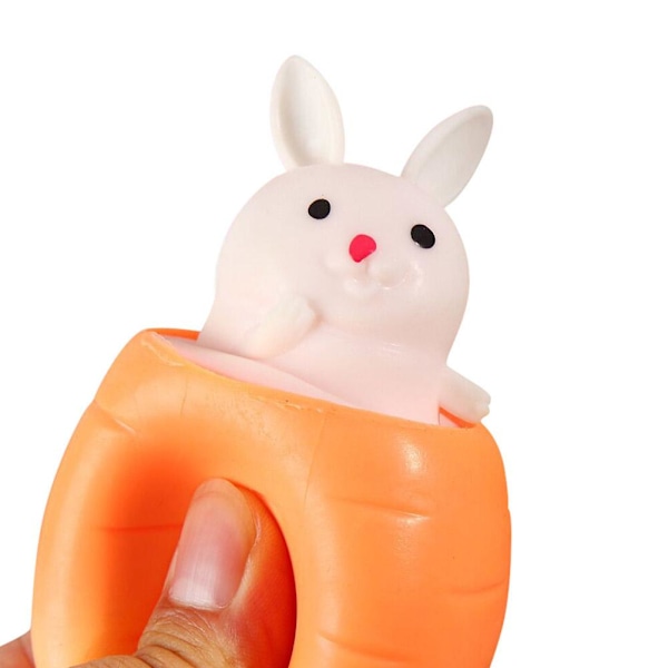 Kläm Fidget Leksak Mjuk TPR Dekompressionsleksak Morot Kanin Fidget Klämleksak X0R4