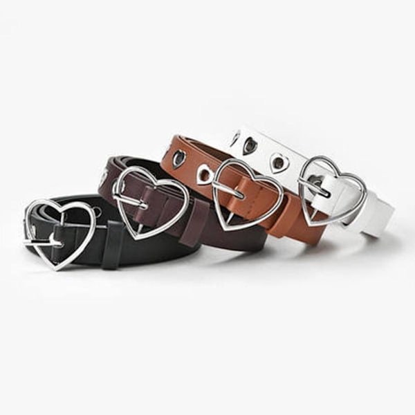 Kreativt hjärtformat hålbälte för kvinnor, urholkat, mångsidigt L Black 1pcs