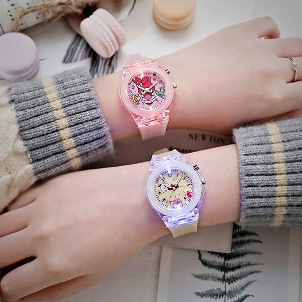 Söt Tecknad Barn Lysande Klocka Jelly Melody Led Quartz Klocka Gåvor Elementär Silikon Flickor Z7e2 Yellow One size