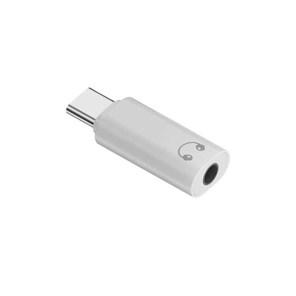 USB-C Typ C Adapter Port till 3.5MM Aux Ljud Jack Hörlurar Hörlurar Bil Ny UKS white 3.5mm to Type c