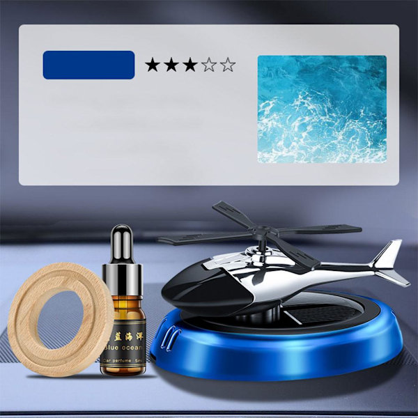 Soldriven Helikopter Luftfräschare Bil Flygplan Doftspridare Ornament♤ blue ocean one size