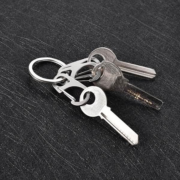 Klassisk Mini Karbinhake Nyckelring Hängande Spänne A Fjäderverktyg Tillbehör J7V3 silver A