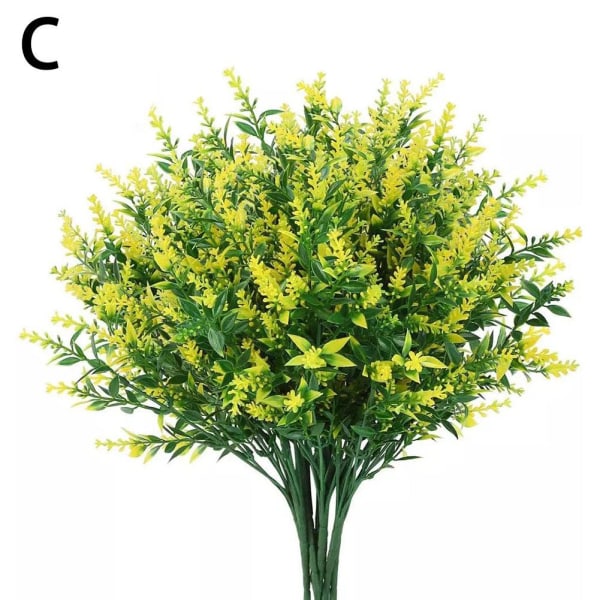 Konstgjorda blommor Plast falska växter In/Outdoor Home Garden De yellow One-size