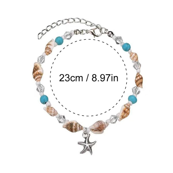 Trendiga fotlänkar med snäckor och pärlor i bohemisk stil, snäckarmband för fotleden