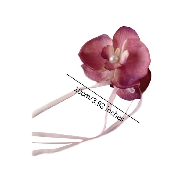 Koreansk version av Phalaenopsis orkidé tofs streamer för kvinnor med hög hästsvans accessoar O1 red one-size