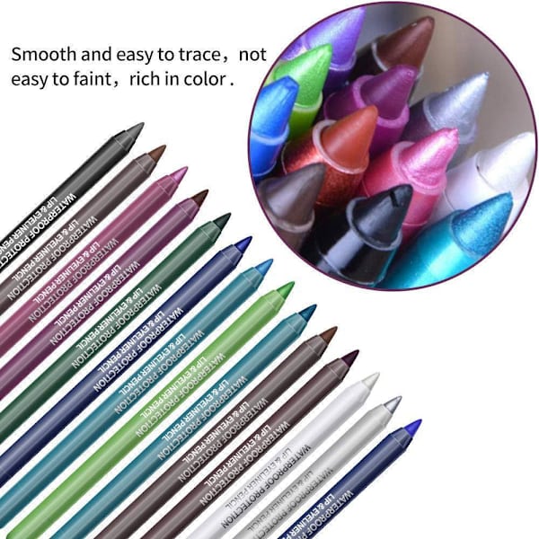 14 Färger Färgglad Eyeliner Penna Ögonpenna Gelpennor Långvarig Vattentät Ny red 9g