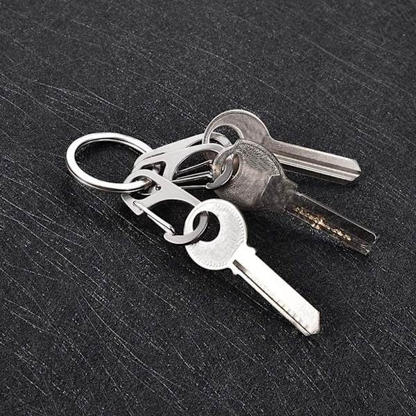 Klassisk Mini Karbinhake Nyckelring Hängande Spänne A Fjäderverktyg Tillbehör J7V3 silver A