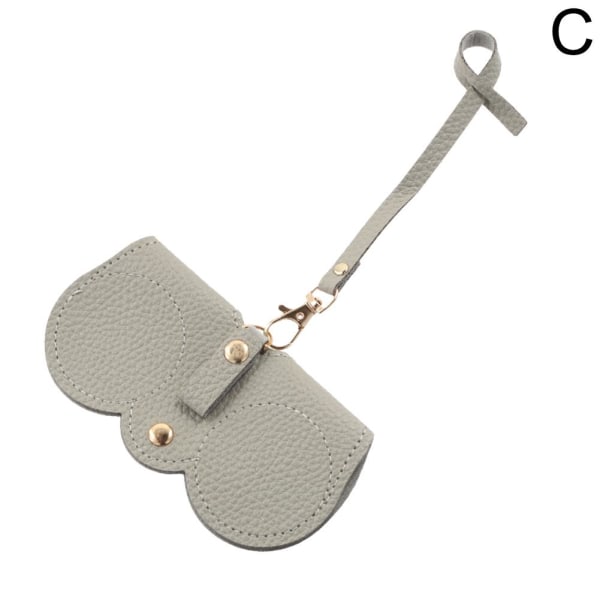 Mjukt Läder Solglasögonväska Läsglasögonfodral Solglasögonpåse grey one-size