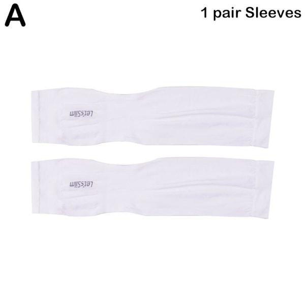 Kylärmar för armar, sport, UV-skydd, fysiskt solskydd, utomhus white one-size