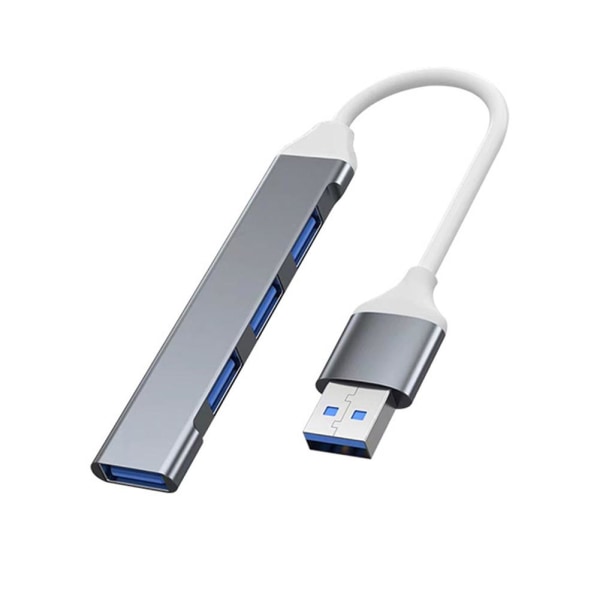 4 i 1 USB 3.0 Hub Distributionsadapter för bärbar datordata gray A