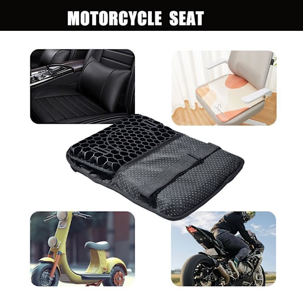 Motorcykel Komfort Gel Sits Honeycomb Kudde Skydd Tryckavlastning UK Q0D5