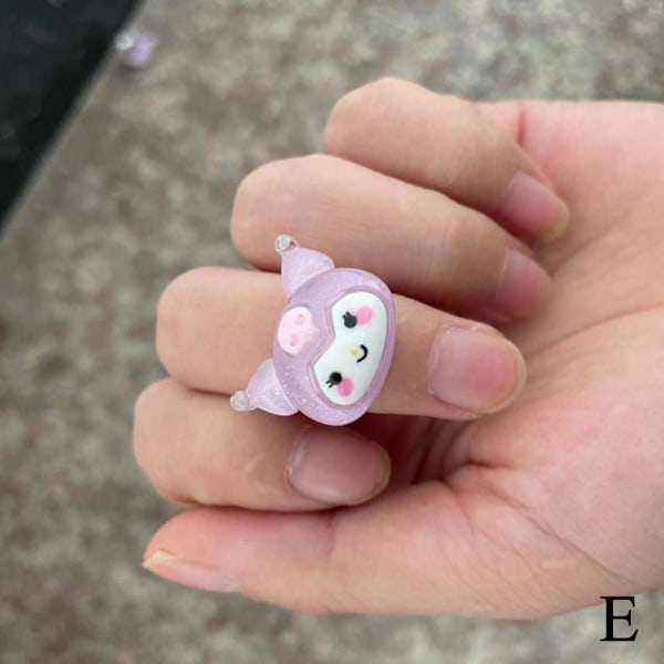 Sanrio Kuromi Ring Söt flicka hjärta tecknad mjuk par present flicka E One size