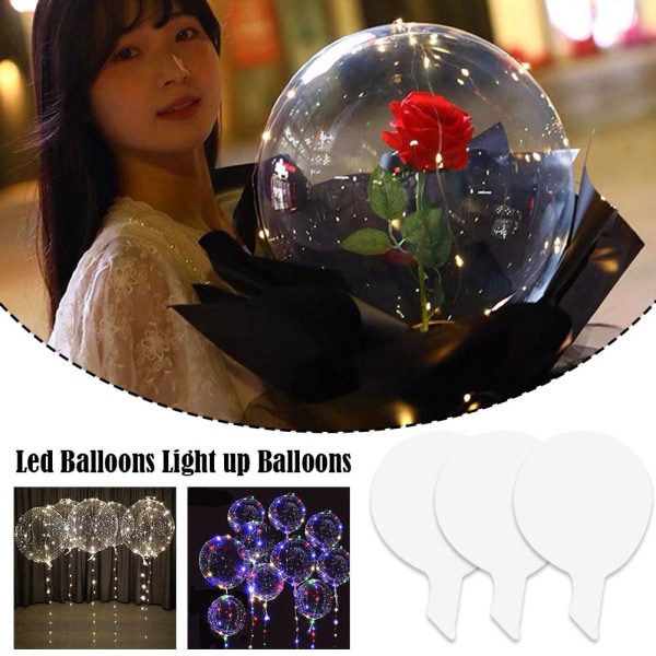 6 st/3 set Varmvit LED-ljusballonger Festballonger 20 tum colorful light model 6pcs 3set