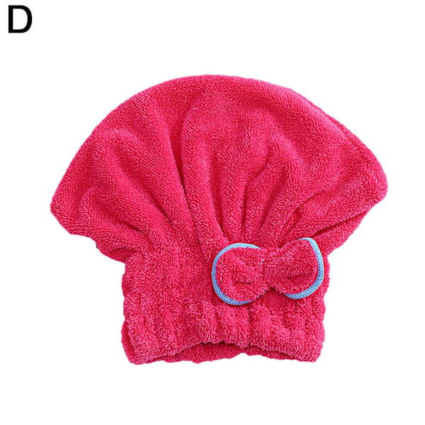 Varm snabb torkning hår turban hårtorkning handduk wrap hatt bulle mössor f red 1PC