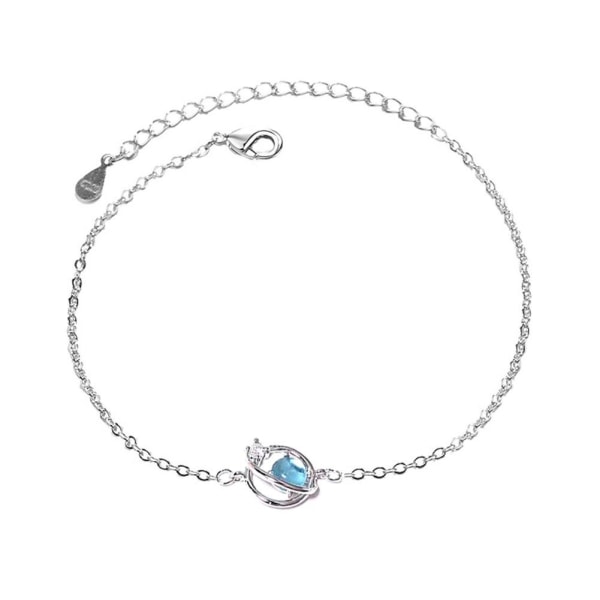 Charm Planet Moon Star Armband Armband Kedja Justerbar Dam Je Blue C
