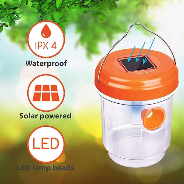 Solardriven getingfälla lampor Vattentät Utomhus Hängande Fälla Bi Hornet! yellow onesize