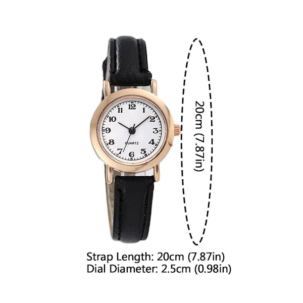 Ny Vintage Quartz Klocka Rund Urtavla Klocka Casual Bälte Quartz Pu Rem Klocka Läder B9G6 White Black