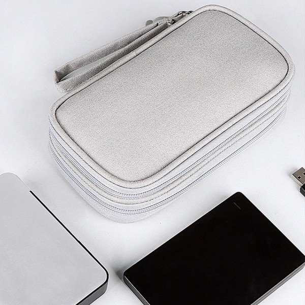 Reseförvaringsväska Elektronisk Tillbehörsladdare USB-enhet Organi Black double layer