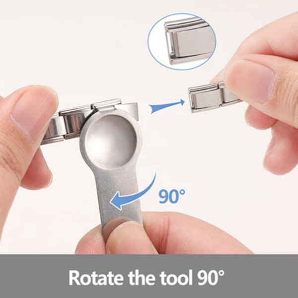 Italienskt modulärt klockarmband i rostfritt stål och amerikansk skarvning avtagbart elastiskt D0K3 Silvery 1pcs