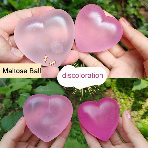 TPR Maltosboll Färgrik Ändra Färg Kärlek Stretch Kristall Handpress Stress Relief Leksak Fidget Leksak Barnleksak