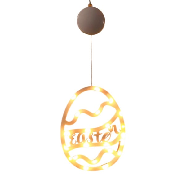 1 st Påskfönsterlampor Hängande Kanin Inomhus LED Sugkopp H egg Colorful light