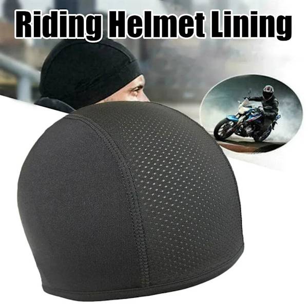 1 st Andningsbar Sport Snabbtorkande Skull Cap Hatt Ridfoder Inner USD H0V3 black onesize
