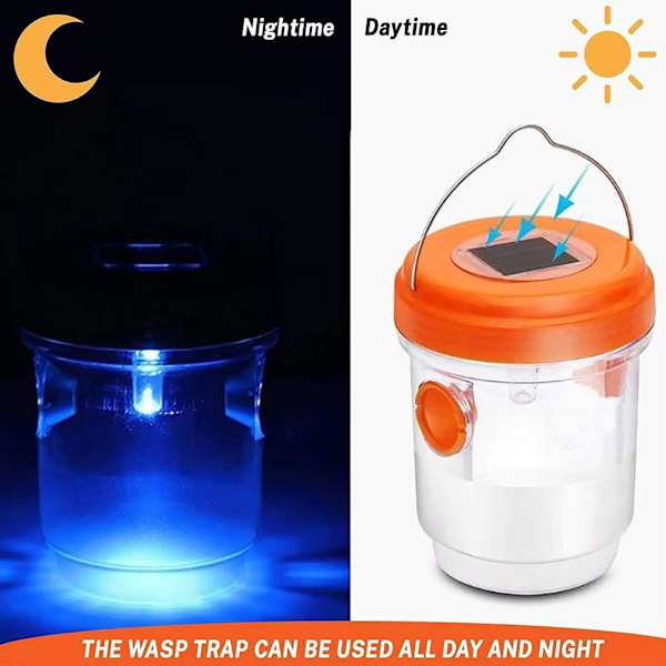 Solardriven getingfälla lampor Vattentät Utomhus Hängande Fälla Bi Hornet! orange onesize