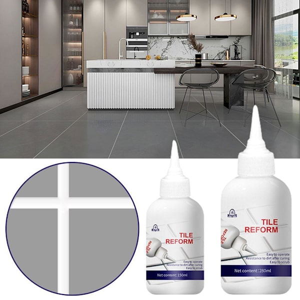 150/280ml Vattentät Kakelfog Reparationsfyllning, Fogmassa .ne Kakelplattor M1X4 whiteB 280ml