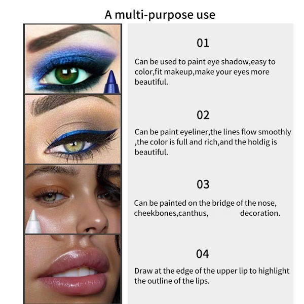 14 Färger Färgglad Eyeliner Penna Ögonpenna Gelpennor Långvarig Vattentät Ny red 9g