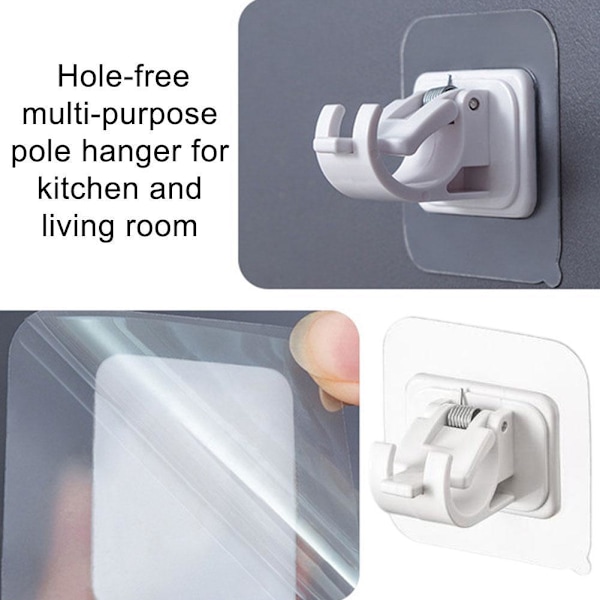 Självhäftande Gardinstång Väggfästen Krokar Justerbar Handdukshållare Badrum Hemfixering P9g2 white 2pcs