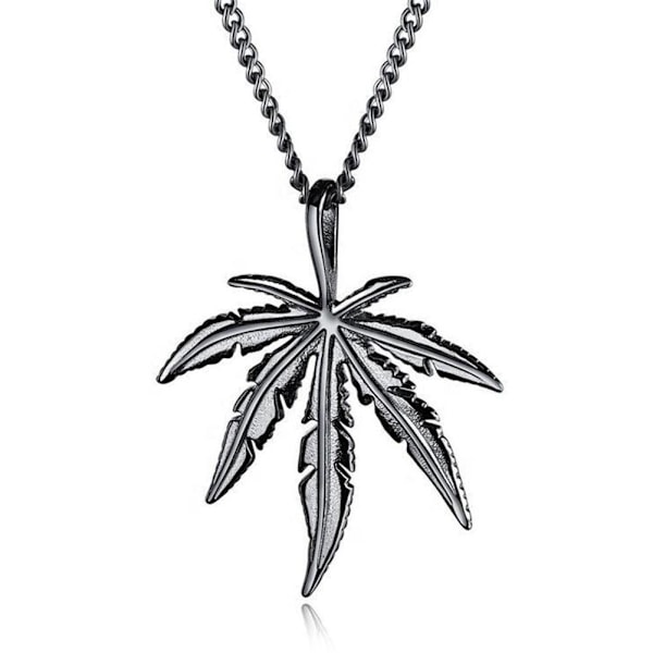 Lönnlövshänge Mode Titanstål Herrhalsband Accesso silver One-size