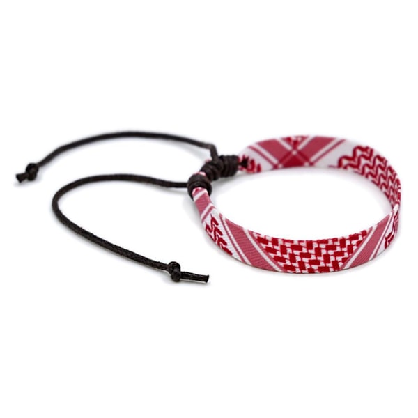 Vävt armband för kvinnor män handgjorda etniska armband❀ Prickigt band I3U7 red 18-26cm