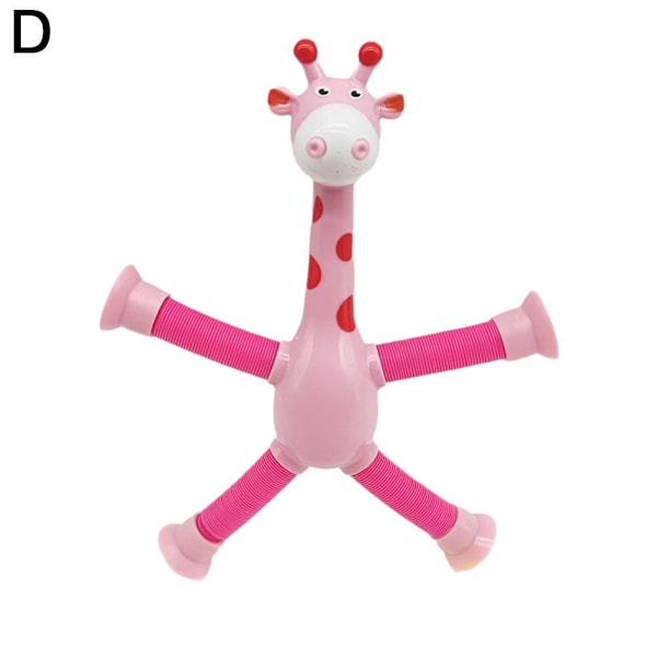 Nya Giraffe Pop Tubes Leksaker Barn Sensorisk lärande leksak Stress Reli pink onesize