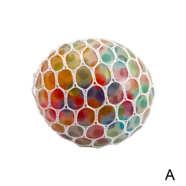 Grape Squishy Beads Mesh Balls Rainbow Colorful Stress Reliever White 5cm