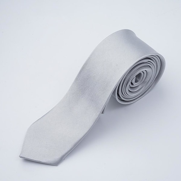 Klassisk enfärgad smal slips tunn slips för män pojkar bröllop yellow One-size