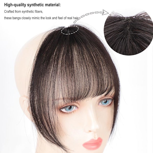 Syntetiska Air Bangs Svart Peruk Hår Styling Verktyg Hårklämma Hög black 1pcs