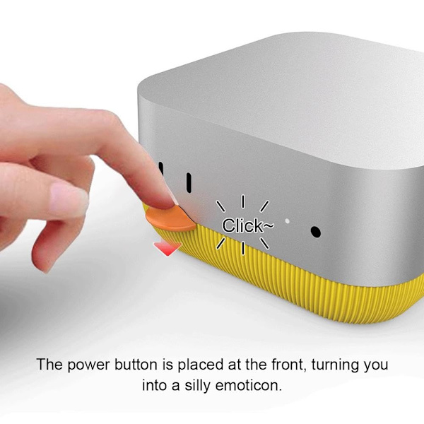 GINTBN Rolig Mun Ställbas för Mac Mini M4/M4 Pro 2024, Halkfria Kuddar, Enkel Åtkomst till Strömknapp Skrivbordsmonteringsdocka yellow 1 set