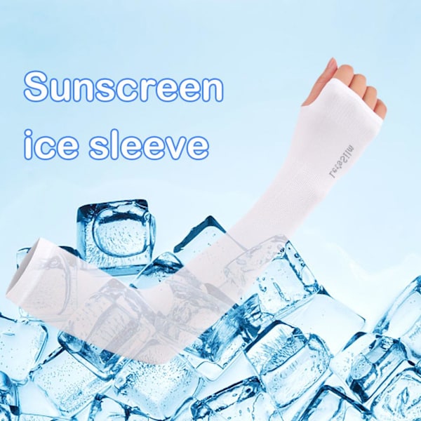 Kylärmar för armar, sport, UV-skydd, fysiskt solskydd, utomhus white one-size