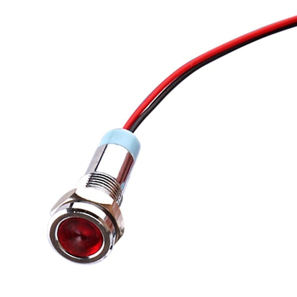 LED-indikator Varningssignal Ljus 8mm Tråd Metall 6V 12V 24V 2 blue null