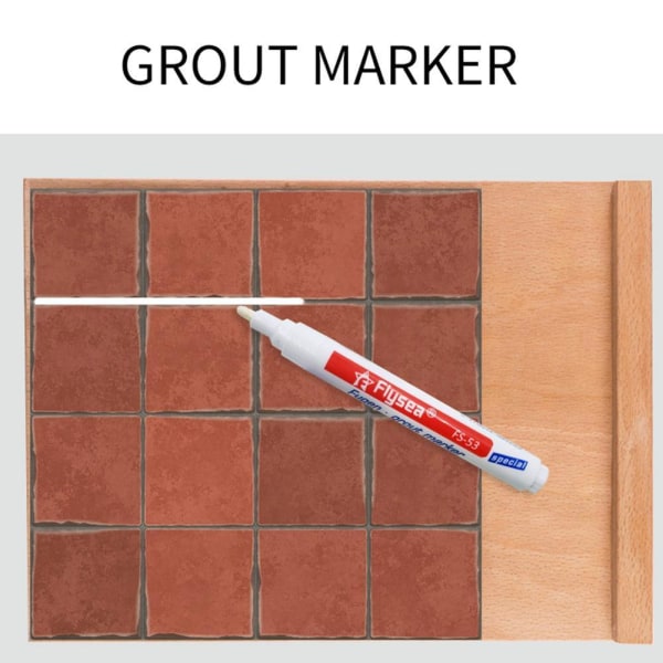 SXRC Grout Pen Beige Kakel färgmarkör, Tile Gap Repair Pen Speci as showC 1pcs