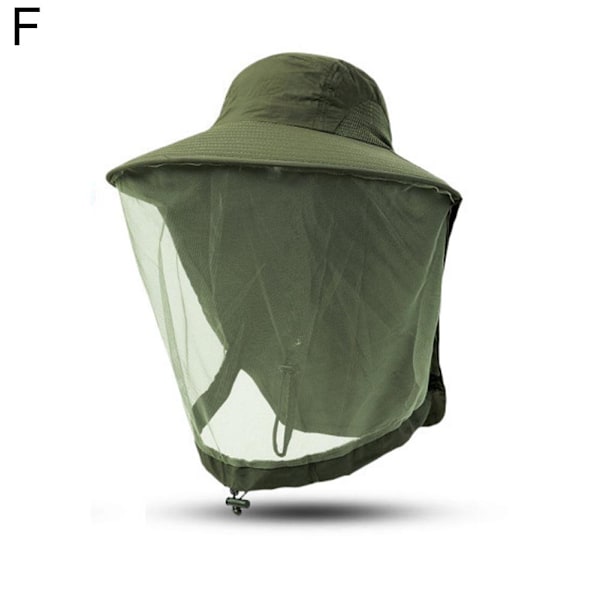 Fiskehatt för utomhusbruk med nätmask, myggsäker och solskydd Green 1pc