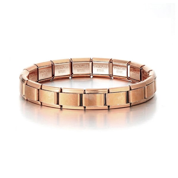 Italienskt modulärt klockarmband i rostfritt stål och amerikansk skarvning avtagbart elastiskt D0K3 Rose golden 1pcs