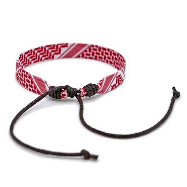 Vävt armband för kvinnor män handgjorda etniska armband❀ Prickigt band I3U7 red 18-26cm
