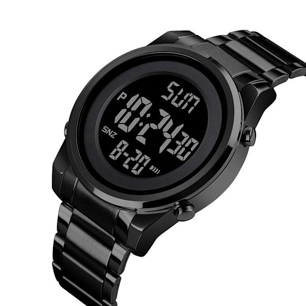 Skmei Lyx Vattentät Klocka För Män Rostfritt Stål Elektronisk Sport Digital Herrklocka P3d3 Black One size
