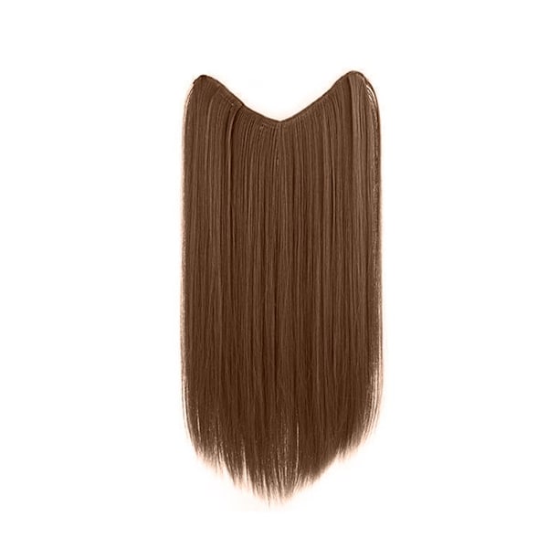 Hårförlängning Lång Rak Clip In One Piece Färg Syntetisk Hårstycke Lo A2F6  light brown 60CM