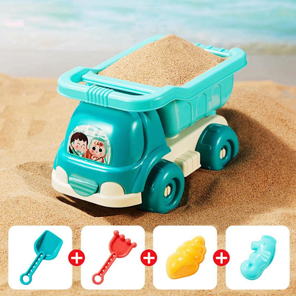 Sommarstrandleksaker Kit för Barn Sandset Strandspel Leksak Hinkar S Green 1set