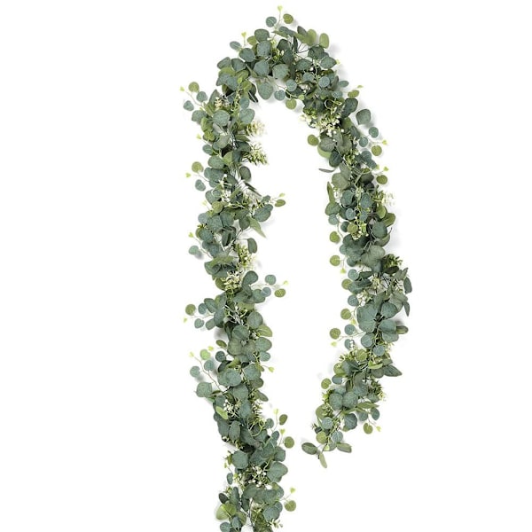 1,8 m Konstgjord Eukalyptusblad Girlang Vinranka Bröllop Hem Grönska ❀ Växt V6Q9 8857 1pcs
